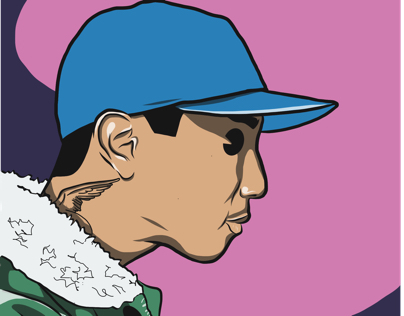 Pharrell Williams illustration on ipad