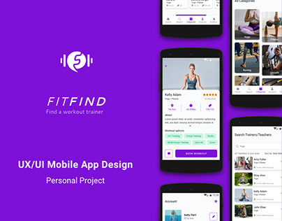 FITFIND mobile app UX/UI Design