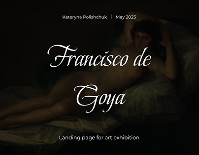Landing page for art exhibition of Francisco de Goya