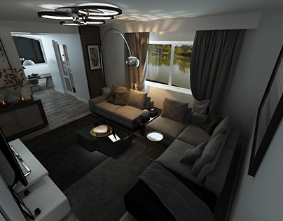 Living room interior design (Pologne)