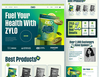 Nutrition Supplement Product Ecommerce Landing Page