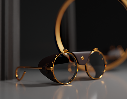 Gold Glasses / 3D Render