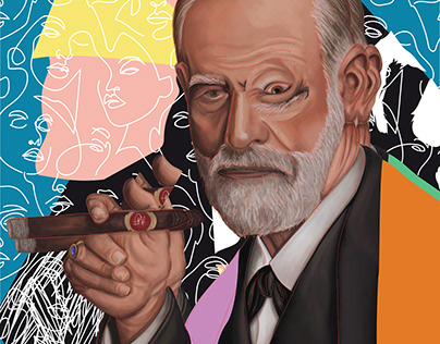 Sigmund Freud - commissioned digital painting
