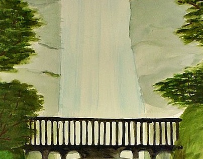 Multnomah Falls, Watercolor Painting