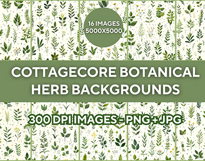 Project thumbnail - Cottagecore Botanical Herb Floral Patterns Collection