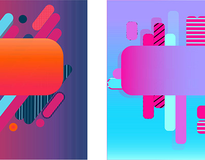 Set of modern digital abstract vector banners.