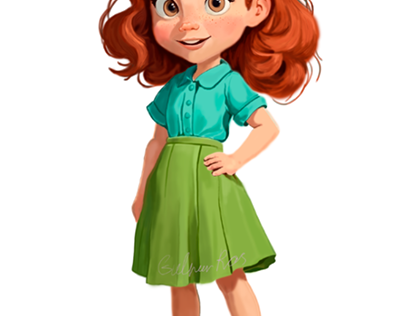 Project thumbnail - Character for children's book. Red hair girl.