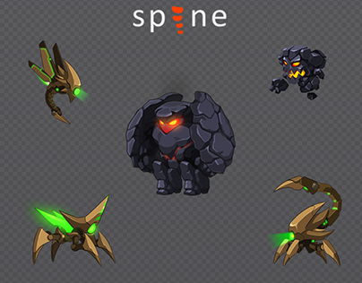 Spine Animation Characters (2) - Laser Squad Game