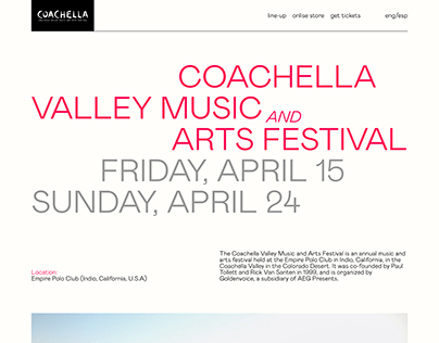 Coachella 2022 website redesign