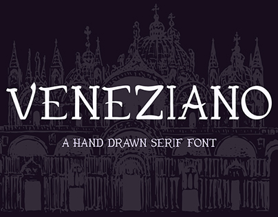 Veneziano hand drawn serif font