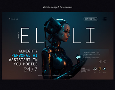 Прототип сайта для искусственного интеллекта Elli AI
