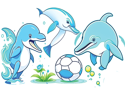Dolphins are playing football