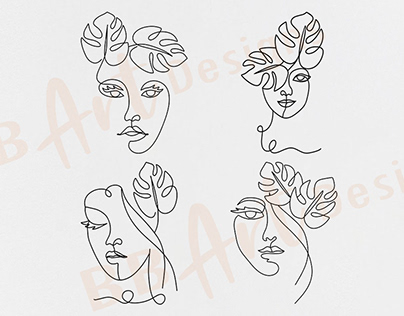 BB Art Designs | Woman Face With Monstera