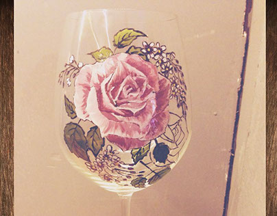 Rose Bouquet Glass Painting
