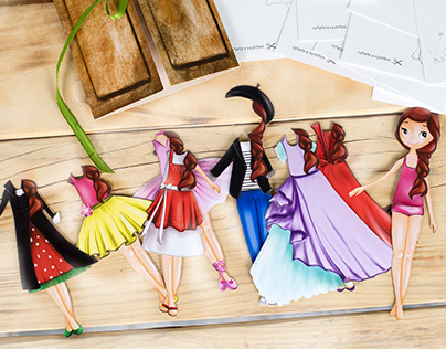 Paper doll with dresses and recipe– in French mood