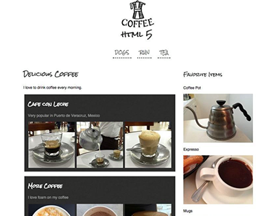 Coffee HTML 5