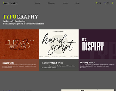 Typography website Landing page