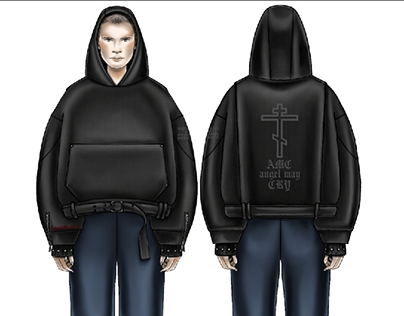 Fashion illustration - hoodie design for marketplaces