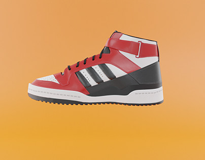 adidas Forum Mid Shoes product modeling and texturing