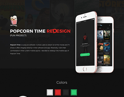 POPCORN TIME App Redesign Concept - Fun Project
