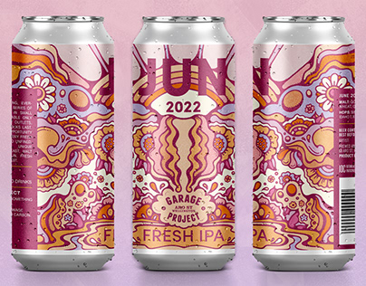 Fresh IPA Beer Can Packaging Illustration