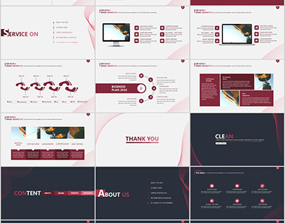 2in1 clean charts PowerPoint Template