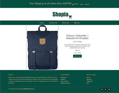 Shopia E-commerce Website