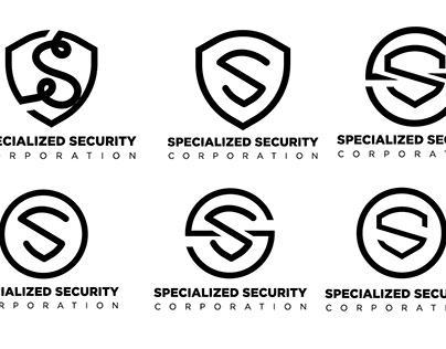 S Letter and Shield Combination Multiple Logo Design