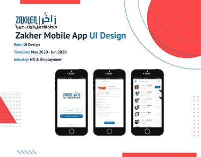 UI Design Mobile HR & Employment App - Zakher App