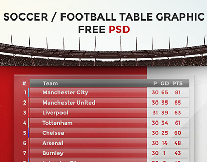 Football League Table Graphic FREE PSD
