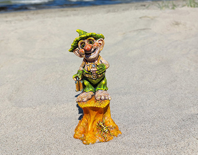 Troll figure gnome sculpture art toy doll miniature