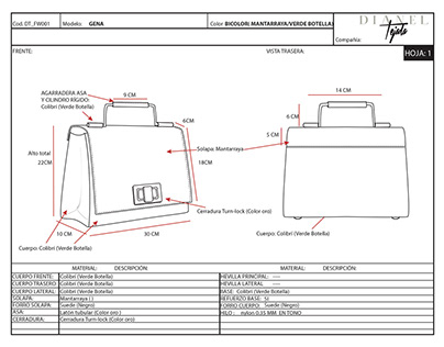 Design & Technical Sheets for Dianel T