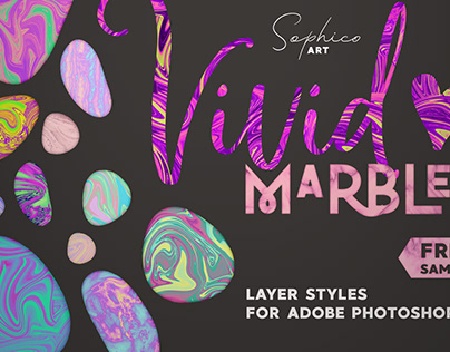 Vivid marble layer styles for Adobe Photoshop