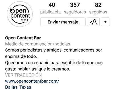 Open Content Bar