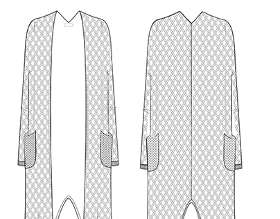 Oversized Cardigan, Fashion CAD/ Working drawings