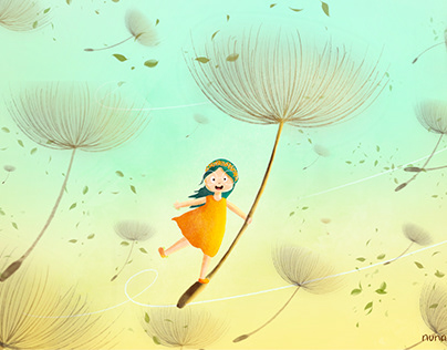flying with dandelion seed