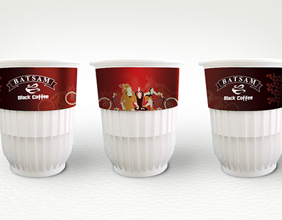 Batsam Coffee Cup Label Design