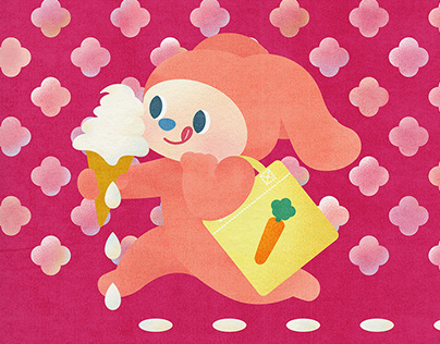 Soft serve ice cream on a hot day - July illustration