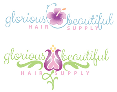 Glorious Beautiful Hair Supply Logo Designs