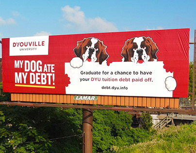D'Youville My Dog Ate My Debt Campaign