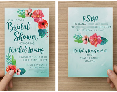 R + M Bridal Shower Invite
