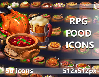 50 RPG Food Icons