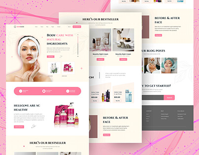 Beauty product landing page UI/UX design