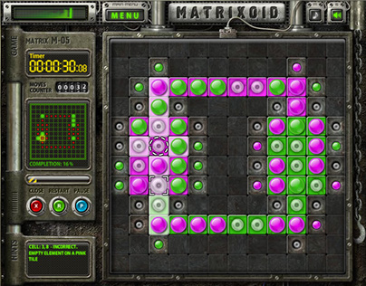 Design of "Matrixoid" flash game (2010)