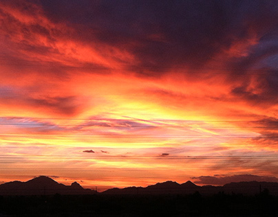 Spectacular desert sunset sky
