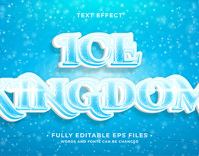 Ice Kingdom text effect eps cc editable