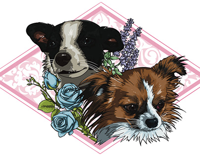 Commission: Pups in Bloom