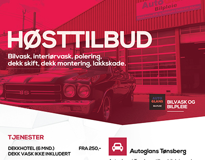 Autumn promotion poster for Autoglans Tonsberg, Norway.