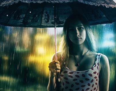 Girl in the rain Fotor