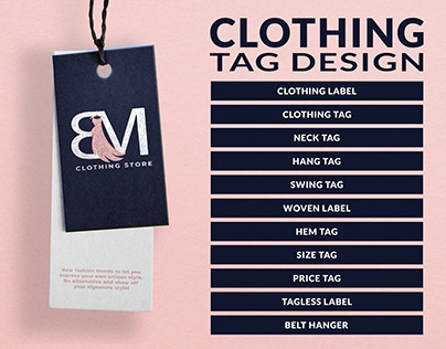 clothing tags, hangtag, neck tag, hem tag, price label